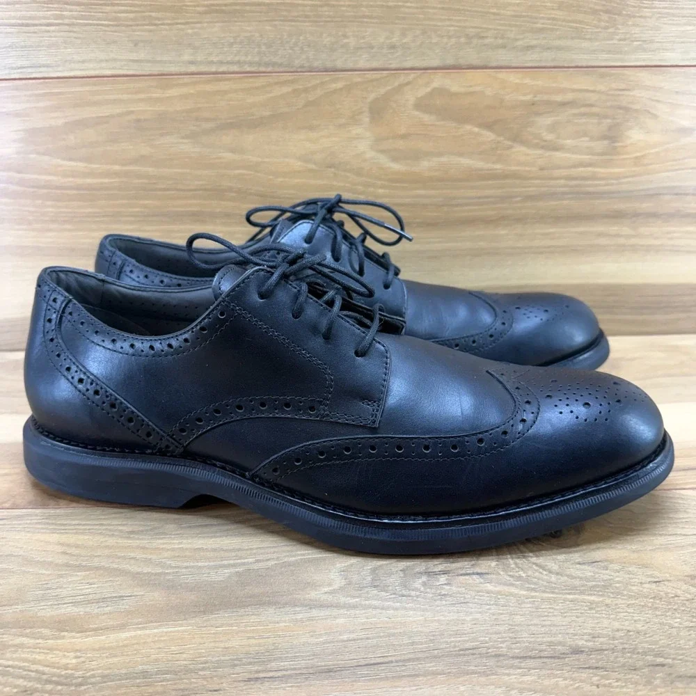 Sperry Gold Cup Wingtip Oxford Mens 14 M Black Leather Comfort Business Casual